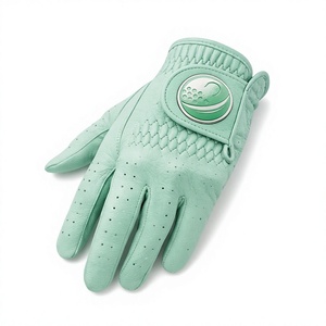 Trendy Mint Green Women Golf Gloves Premium Cabretta Leather <b>Quilted</b> Design Ladies Hand <b>Protector</b> Custom Logo OEM Factory - Product Image 1