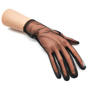 Mitaines transparentes de couleur unie, gants <span class=keywords><strong>en</strong></span> <span class=keywords><strong>Tulle</strong></span> Transparent Sexy, gants courts pour femmes, gants d'étiquette - Product Image 5