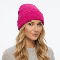 Bonnet en tricot côtelé souple style pêcheur avec revers, bonnet d'hiver chaud, couleur unie, unisexe, streetwear, broderie 3D