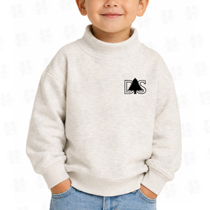 OEM Wholesale Mockneck Loose Fit Jumper <b>Top</b> Custom Applique Embroidered Logo Oversized Custom <b>Mock</b> <b>Neck</b> Sweatshirts For Kids - Product Image 3