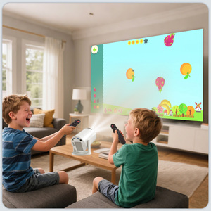 Topleo HY300 vebkids โปรเจคเตอร์มินิโฮมเธียเตอร์ LED Full HD โปรเจคเตอร์อัจฉริยะ4K แบบพกพาแอนดรอยด์11สำหรับเด็กดู<span class=keywords><strong>หนัง</strong></span>กลางแจ้ง - Product Image 5