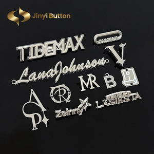 Jinyi pabrik kustom klasik Logo antik logam campuran seng pelat nama merek logam Label pakaian tas terukir timbul logam Tag Logo - Product Image 5