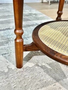 Traditional Wood Coffee <b>Table</b> with Tempered Glass Top and <b>Storage</b> Shelf for Living Room Furniture - Product Image 4
