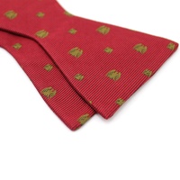 Nœud Papillon Rouge Doré à Nouer Soi-même, Vente en Gros, Réglable, Vintage, 100% Soie, Tissé Sur Mesure, Personnalisé pour Homme