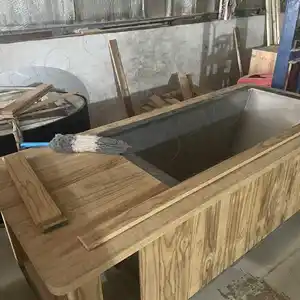 Nouveau design Baignoire à glace en bois de cèdre pour 1 à 2 personnes avec refroidisseur d'eau