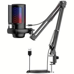 Chuyên Nghiệp USB Condenser Microphone Kit Cho <span class=keywords><strong>PC</strong></span> Hoặc Máy Tính Xách Tay Cardioid <span class=keywords><strong>Mic</strong></span> Cho Ghi Âm Phát Thanh Truyền Hình Nhà Studio Chơi Game Youtube - Product Image 1