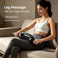 Rouleau de massage électrique portatif pour tissus profonds et drainage lymphatique, masseur rechargeable à 6 vitesses pour le dos, les bras, les jambes et les mollets