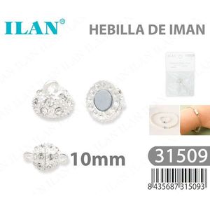 Chiusura magnetica ILAN con strass da 10 mm per bracciali e collane - Product Image 3
