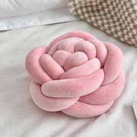 Coussin de canapé en forme de rose rouge tissé style nordique, coussin de dossier en forme de rose, coussin de siège, jouet en peluche fleur, rembourrage en coton PP pour la maison