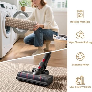 พรมเช็ดเท้าหน้าประตูแบบทอ รูปทรงสี่เหลี่ยมผืนผ้า กันลื่น ทำจากเส้นใยโพลีเอสเตอร์ ลายเรขาคณิต สำหรับใช้ในบ้าน - Product Image 2