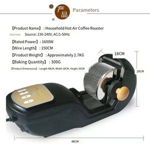 Tostador <span class=keywords><strong>de</strong></span> <span class=keywords><strong>Café</strong></span> Eléctrico Totalmente Automático, 1.5KW, Construcción <span class=keywords><strong>de</strong></span> Acero Inoxidable, Práctico Secador <span class=keywords><strong>de</strong></span> Granos Tipo Tambor <span class=keywords><strong>de</strong></span> Aire Caliente - Product Image 2