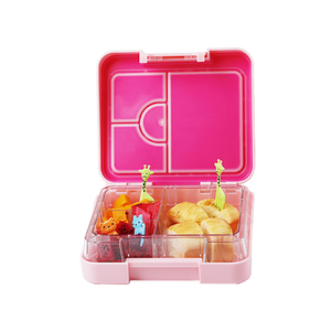 Make Food <strong>Fun</strong> Kids Bento Box Rectangular 4 Compartment Mini Size Glossy ABS Outer Shell Removable <strong>Meal</strong> Container Microwavable - Product Image 4