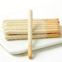 Bâtonnets de biscuits croustillants enrobés de chocolat au lait, vente en gros, marque privée, quatre saveurs