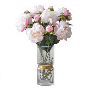 Bouquets <span class=keywords><strong>de</strong></span> pivoines artificielles <span class=keywords><strong>de</strong></span> luxe, fleurs en soie à 2 têtes, décoration moderne pour la maison, ameublement doux pour mariage, <span class=keywords><strong>rose</strong></span> 67CM - Product Image 2