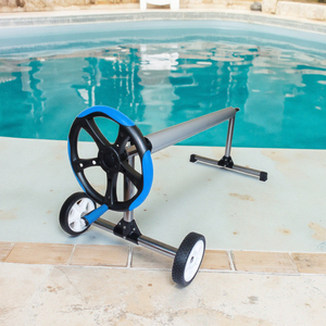 <span class=keywords><strong>Enrouleur</strong></span> de bâche de <span class=keywords><strong>piscine</strong></span> enterrée de luxe avec roues, connecteur en T pour un emballage facile, système d'enroulement et de rangement de bâche - Product Image 1
