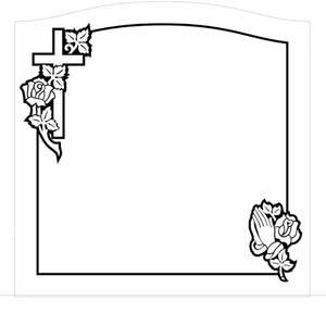 Monumento Funerario Tallado en Granito Gris de 24x24, Tradicional, Vertical, Individual - Product Image 3