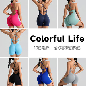 <span class=keywords><strong>Tuta</strong></span> da Yoga <span class=keywords><strong>Leggera</strong></span> e Traspirante da <span class=keywords><strong>Donna</strong></span>, Pagliaccetto Estivo a Gamba Larga con Vita Elastica, Body e Tute Sportive - Product Image 2