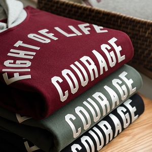 เสื้อสเวตเชิ้ตผ้าฝ้ายมีฮู้ดสีตัดกัน พิมพ์ลายตัวอักษรสีเหล็ก ทรงหลวม ใส่ได้ทั้งชายและหญิง สำหรับฤดูใบไม้ร่วง ไซส์ XL แฟชั่นสตรีท - Product Image 2