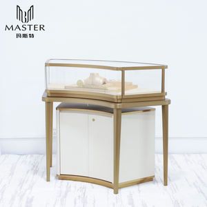 Comptoir de présentation de bijoux LED <span class=keywords><strong>moderne</strong></span> MASTER 135*55*100cm, taille personnalisée et <span class=keywords><strong>vitrine</strong></span> de présentation avec base en LC blanche pour bijouterie - Product Image 5