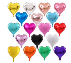 Vente en gros de ballons gonflables à l'hélium en forme de cœur, ballons ronds en aluminium de 18 pouces pour décorations de fête de mariage - Product Image 1