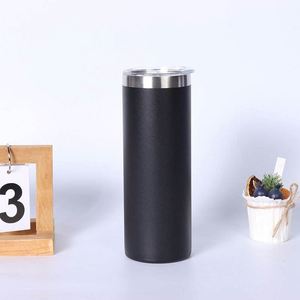 Gobelet droit à double paroi en acier inoxydable 304 de 20 oz avec logo personnalisé, pour le bureau et la maison, avec couvercle - Product Image 5
