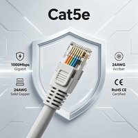Cable de Red Ethernet UTP Cat5e de Alta Calidad para Conexión de Cámaras CCTV e IP con Soporte Poe, Revestimiento de PVC/LSZH
