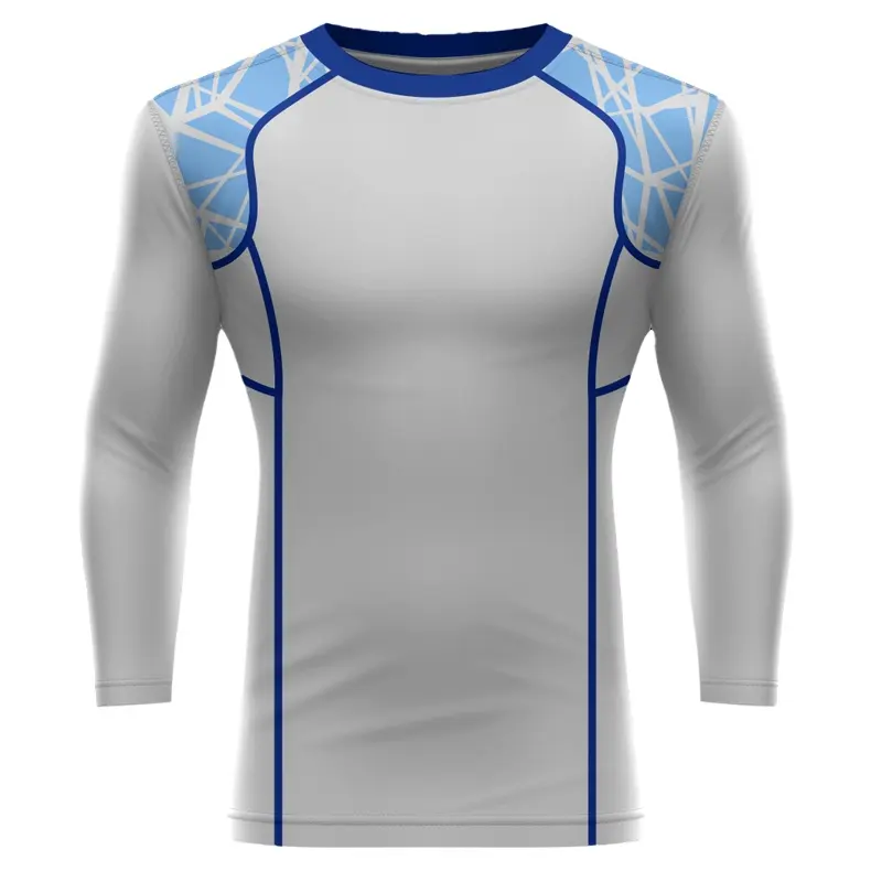 Custom Sublimation Design Men's Long Sleeve BJJ MMA Rash Guard Sportswear for Adults for Brazilian Jiu-Jitsu Mixed Martial Arts