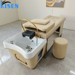 Fauteuil de lavage de luxe KISEN pour salon, table de massage japonaise pour spa capillaire avec thérapie aquatique, lit de shampoing - Product Image 4