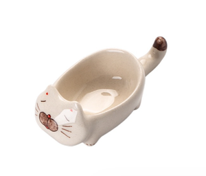Jingdezhen fait à la main plat de sauce chat mignon peint à la main baguettes de poterie grossière support plat de vinaigre de <span class=keywords><strong>moutarde</strong></span> japonaise mini stockage - Product Image 1