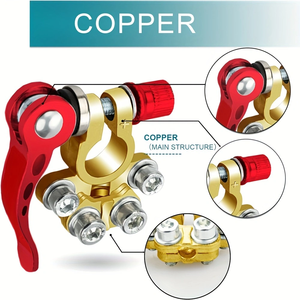 4 Way <strong>Battery</strong> <strong>Terminal</strong> Heavy Duty Disconnect Pos <strong>Terminal</strong> <strong>Battery</strong> Copper Positive Negative Car <strong>Battery</strong> <strong>Terminal</strong> Connector - Product Image 4