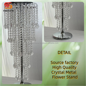 แท่นโชว์ดอกไม้สำหรับตกแต่งงานแต่งงานแบบเรียบโต๊ะกลาง - Product Image 2