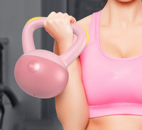 Kettlebell en fonte massif avec revêtement en caoutchouc, poignée antidérapante, poids libres pour l'entraînement CrossFit, usage commercial en salle de sport