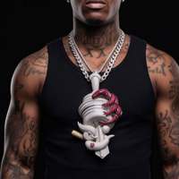 Colgante Personalizado de Plata 925 con Moissanita Tallada en 3D, Estilo Hip-Hop, Joyería Urbana para Hombre, Venta al por Mayor, OEM, ODM