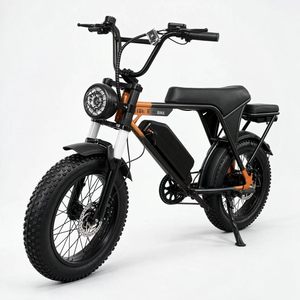 Bicicleta eléctrica de montaña con neumáticos de 20*4 pulgadas, batería de litio de 48V 15Ah, asiento trasero y frenos de disco hidráulicos duales. - Product Image 2