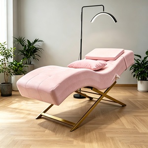 Cama de Lujo para Esteticista de Pestañas, Cama Curva para Extensión de Pestañas, Salón de Belleza, Espuma de Alta Densidad - Product Image 1