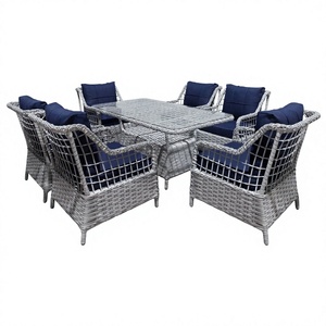 Conjunto de Muebles de Ratán Modernos y Portátiles de 6 Piezas, Fabricante Turco, para Exteriores, Ideal para Hoteles, Comedores, Salas de Estar y Villas - Product Image 1