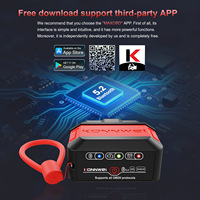 Dispositif de diagnostic OBD2 KONNWEI KW906 Bluetooth 5.2 ELM327 Lecteur de codes d'erreur OBDII/EOBD Outil de réinitialisation du voyant du moteur pour voitures Rouge