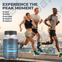 JBY OEM/ODM Marque Privée Gummies de Shilajit Pur de l'Himalaya Or 1400mg Complément avec Acide Fulvique pour Hommes et Femmes