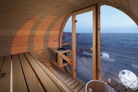 Sauna Barrel Outdoor 2-6 Orang Rumah Kayu Solid dengan Kompor Listrik Uap Ruang Sauna Mewah Outdoor untuk Rumah Taman Spa