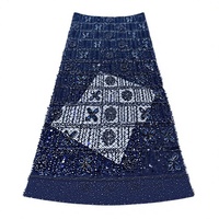 Tissus en dentelle perlée à sequins HFX Nigeria, écologiques, pour robes de mariée et sacs de soirée 2026, référence 6477