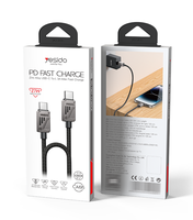 Câble de données Yesido 1,2 m PD 27W Type-C vers IP, charge rapide, compatible CarPlay, alliage de zinc CA195