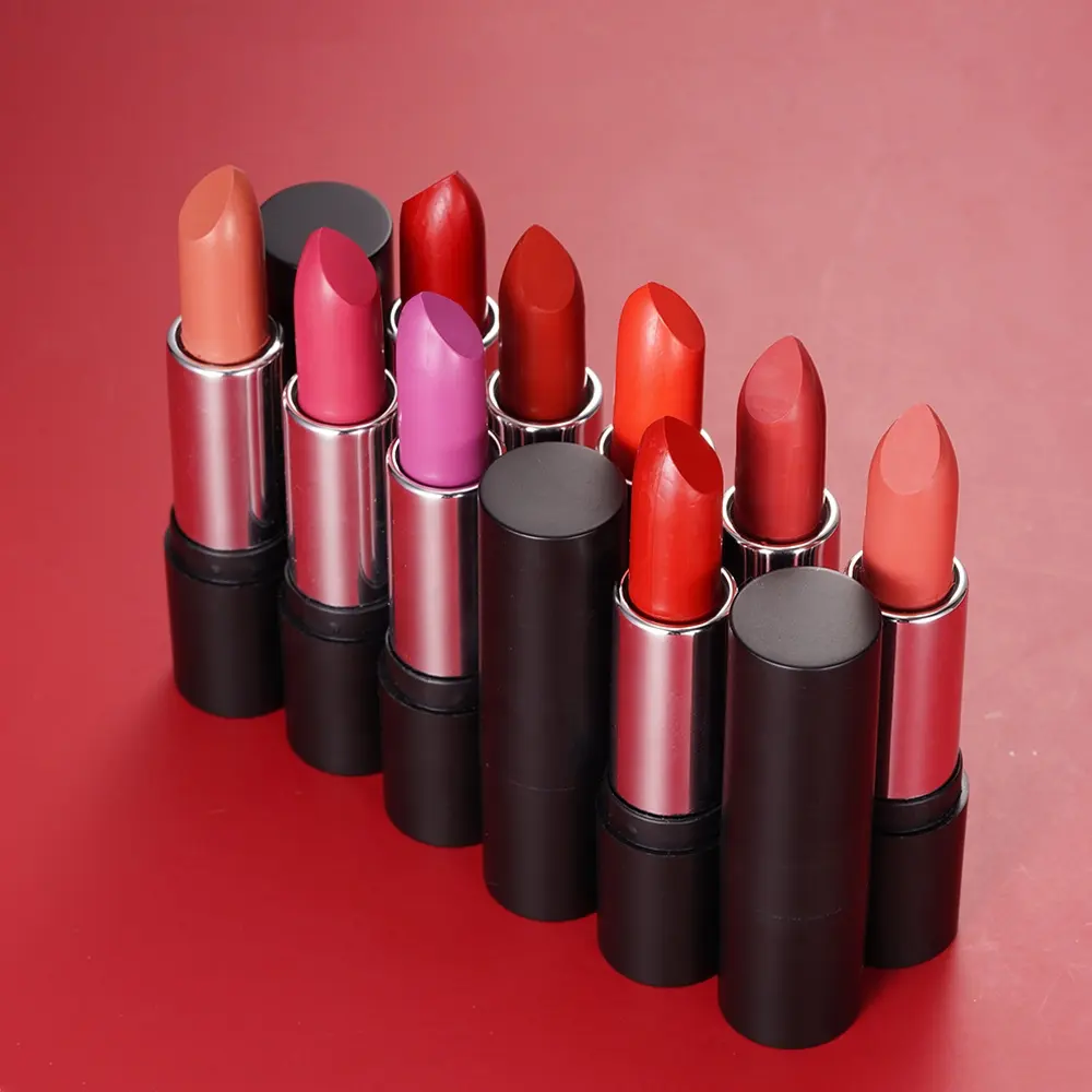 Rebranding products vegan makeup high pigment lip stick long lasting red velvet matte lipstick without logo