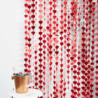 Rideaux suspendus en forme de cœur pour la Saint-Valentin, toile de fond pour les fêtes de la Saint-Valentin, les mariages, les photobooths, décoration sur le thème de l'amour