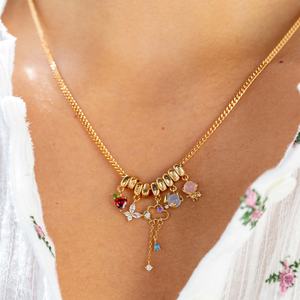 Collar con Colgante de Flor de Cristal de Moda, con Retención de Color de 18K, Popular en Europa y Estados Unidos, Chapado en Cobre para DIY - Product Image 2