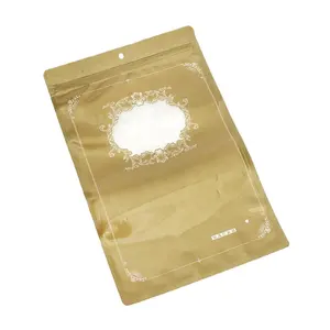 Direktlieferung des Herstellers Unterwäsche Reißverschlussbeutel Gold mit durchsichtigem Fenster selbstdichtende goldene Reißverschlusstasche