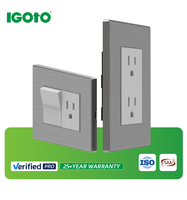 IGOTO Plaque de commande américaine 1 gang, double commande, en PC, pour interrupteurs et prises murales