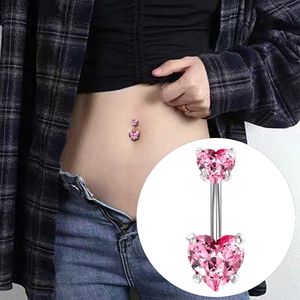 <span class=keywords><strong>1</strong></span> chiếc khuyên rốn zircon hồng bằng thép không gỉ, trang sức xỏ khuyên, trang sức dự tiệc, trang sức nữ, mặt dây chuyền zircon CZ, trang sức cưới - Product Image 2