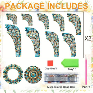 Mô hình Mandala màu xanh lấp lánh nhựa kim cương sơn người giữ Ngọn Nến-trang trí nhà thanh lịch - Product Image 6