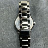 Jam Tangan Bentuk Bintang Hitam Dial Bertabur Berlian Penuh Penanda Romawi Tali Baja Tahan Karat Berkilau Hip Hop Unisex Quartz