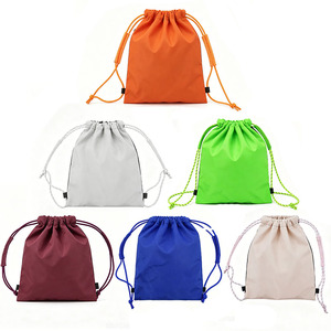 Custom Logo Promotional Polyester <b>Drawstring</b> <b>Bag</b> <b>Waterproof</b> Nylon Cinch Sack Backpack for Sports Gym Travel - Product Image 1